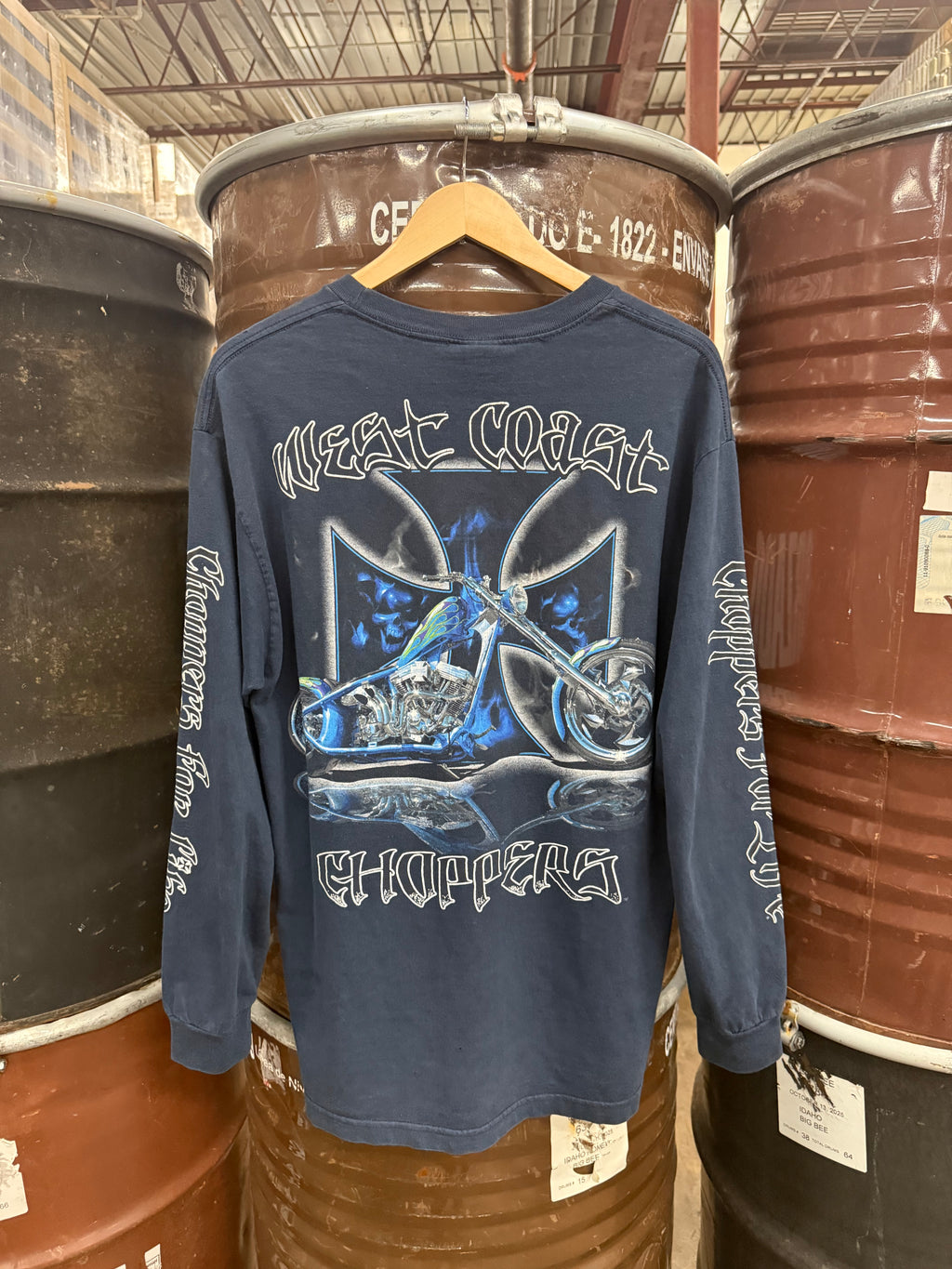 WC Choppers Blue Chopper Long Sleeve Tee