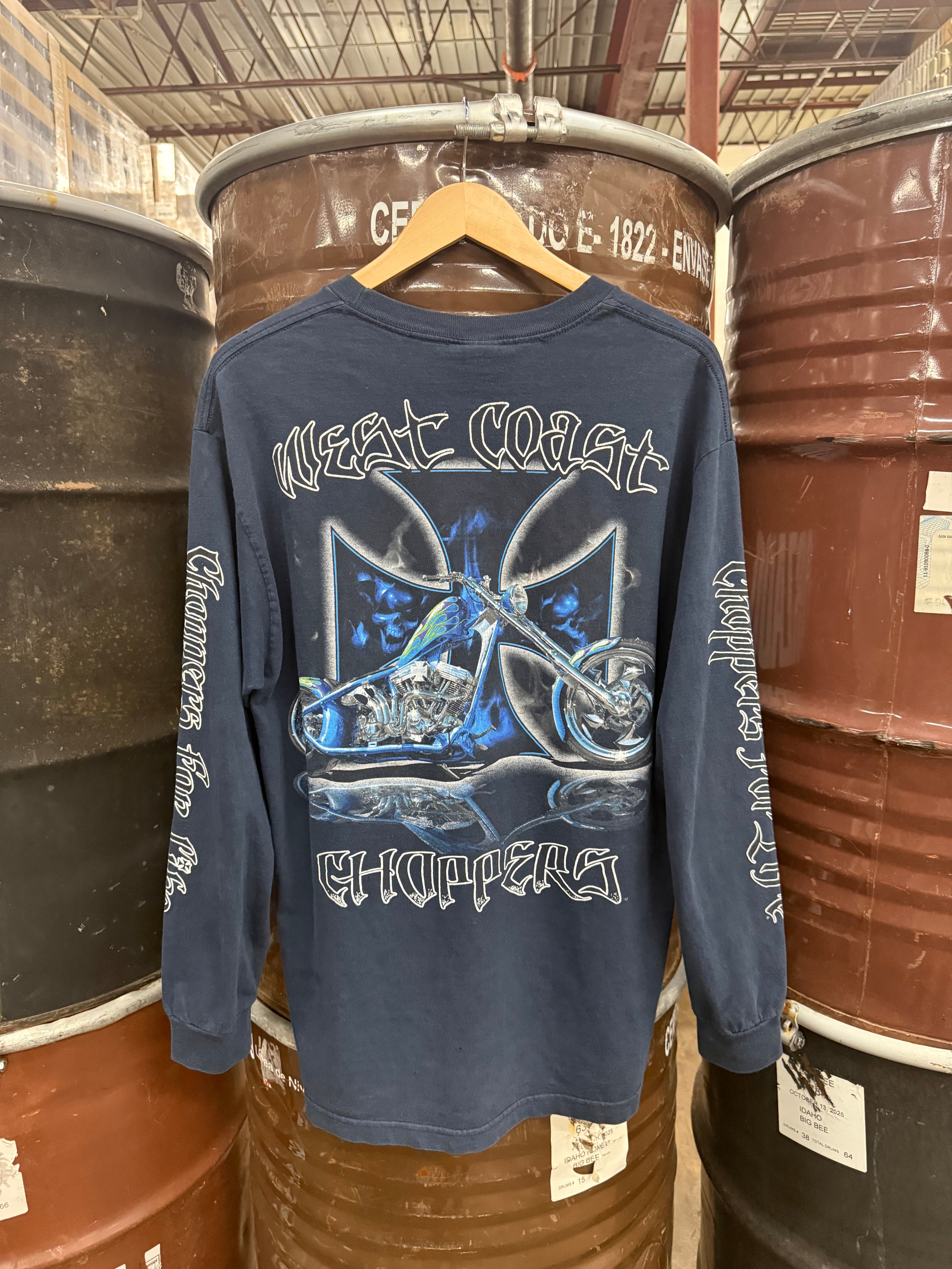 WC Choppers Blue Chopper Long Sleeve Tee